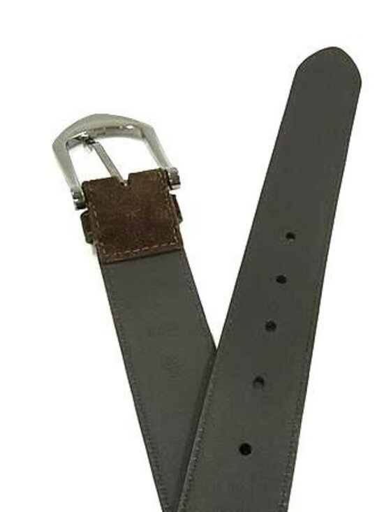 Louis Vuitton Belt Santure Riveted M6836 U Brown Suede Leather Silver main image 4